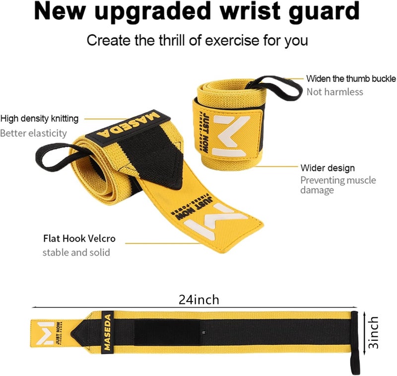 CINLITEK Pro-Grade Weightlifting Wrist Wraps (24") for Gym, Strength Training, and Powerlifting(1 Pair) - Heavy-Duty Thumb Loop Straps for Maximum Wrist Support in Bodybuilding & Fitness (Men & Women) - Image 2